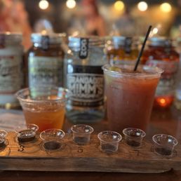 Moonshine flight, Old Fashioned, Bloody Mary. Moonshine flight, Old Fashioned, Bloody Mary.
