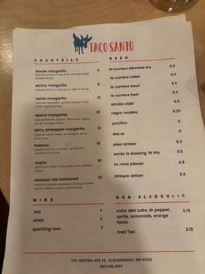 Menu photo 4 Taco Santo Albuquerque, NM