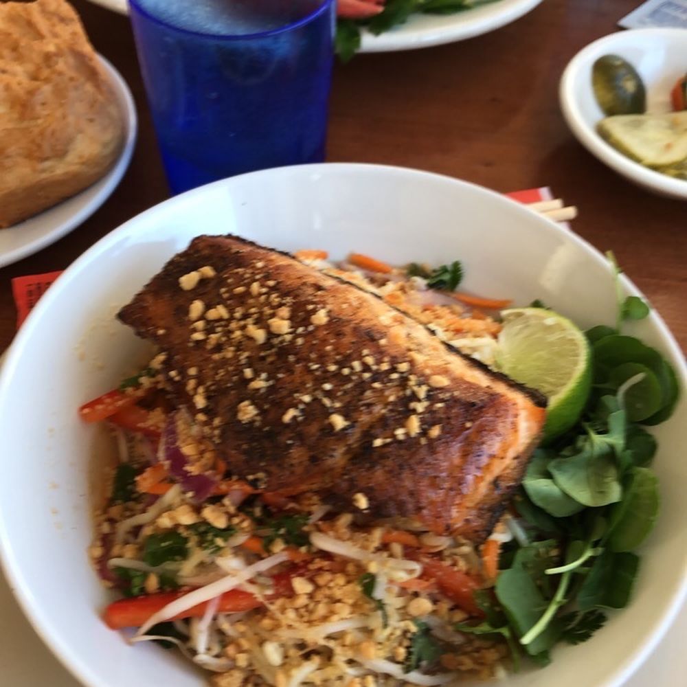 The Back Eddy - Salmon with delicious noodles - Seafood Near Me - Westport, Massachusetts The Back Eddy - Salmon with delicious noodles - Seafood Near Me - Westport, Massachusetts