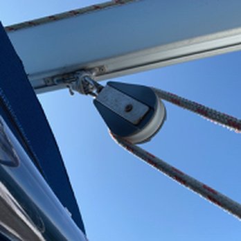 San Juan Sailing Charters - Temporary repair of mainsheet - Sailing Near Me - Anacortes, Washington San Juan Sailing Charters - Temporary repair of mainsheet - Sailing Near Me - Anacortes, Washington