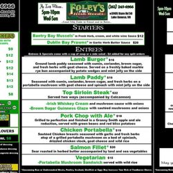 Foley's Bar & Grill - Full Menu