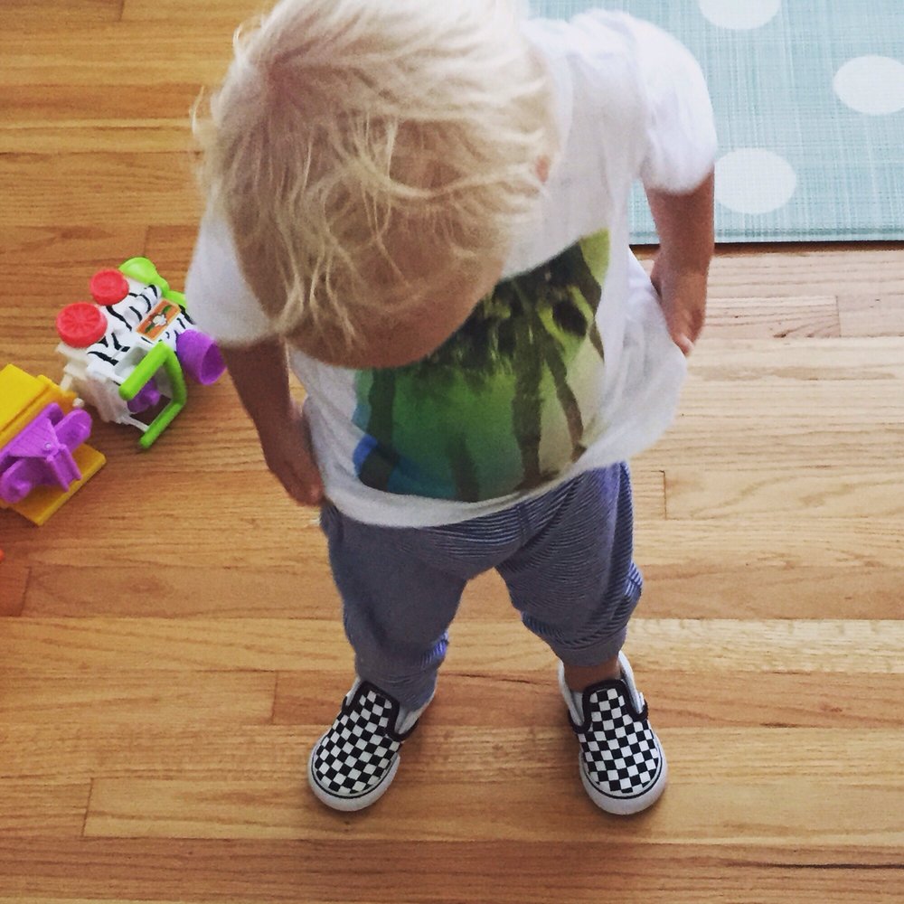 FishBar - Grandson with new Spicoli's (Vans)!  Wouldn't take 'em off! - Seafood Near Me - Manhattan Beach, California