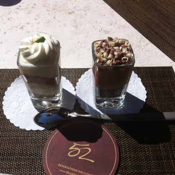 Seasons 52 - Key lime pie & chocolate peanut butter swirl mini indulgences - Wine Bars Near Me - Cherry Hill, New Jersey Seasons 52 - Key lime pie & chocolate peanut butter swirl mini indulgences - Wine Bars Near Me - Cherry Hill, New Jersey