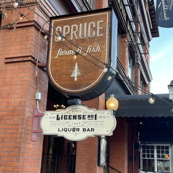 Spruce Farm & Fish - Sign outside - New American Near Me - Boulder, Colorado