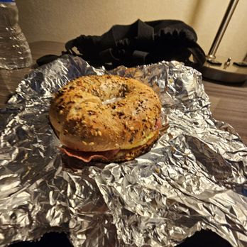 Tuscany Coffee & Deli - Salami breakfast sandwich on an everything bagel - Coffee & Tea Near Me - Denver, Colorado