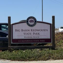 Exterior outside entrance of Waddell Beach - Signage of the beach/park - Davenport, California Exterior outside entrance of Waddell Beach - Signage of the beach/park - Davenport, California