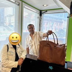Mount Leather & Apparel - Posing with the purchase