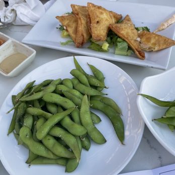 Blue Fish - Crab wonton and edamame - Japanese Near Me - Ocean City, Maryland Blue Fish - Crab wonton and edamame - Japanese Near Me - Ocean City, Maryland
