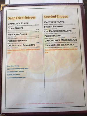 Menu photo 7 River View Dining South Bend, WA Menu photo 7 River View Dining South Bend, WA