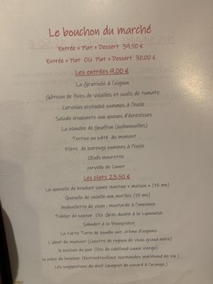 Menu photo 2 Le Bouchon du Marché Versailles, 78 Menu photo 2 Le Bouchon du Marché Versailles, 78