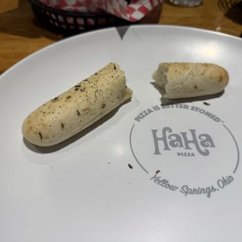 Ha Ha Pizza - Breaking breadsticks - Pizza Near Me - Yellow Springs, Ohio Ha Ha Pizza - Breaking breadsticks - Pizza Near Me - Yellow Springs, Ohio