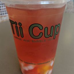 Watermelon green tea with tri color jelly Watermelon green tea with tri color jelly