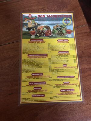 Menu photo 2 Don Tacorriendo Desert Hot Springs, CA Menu photo 2 Don Tacorriendo Desert Hot Springs, CA