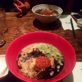 IPPUDO NY - Akamuru Modern Ramen (red bowl)  Spicy Ramen (white bowl) - Ramen Near Me - New York, New York