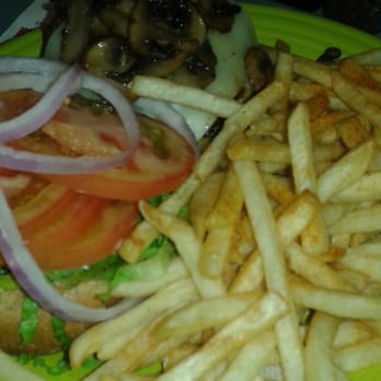 Barnabys Cafe - Mushroom & Swiss Burger - American Near Me - Houston, Texas
