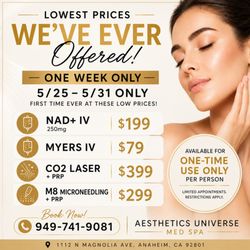 Aesthetics Universe Medspa - End of month promos!