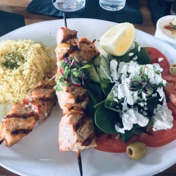 The Olive Restobar - GRILLED SALMON KABOB - Mediterranean Near Me - Downey, California