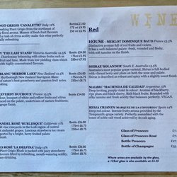 The Ferry Inn - Wine menu