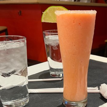 Lucha Restaurant - Strawberry mango margarita that was blended creamy, not strong at all, good tho. 3.5/5 would've been 5 if not creamy and stronger. - Mexican Near Me - St. Louis, Missouri