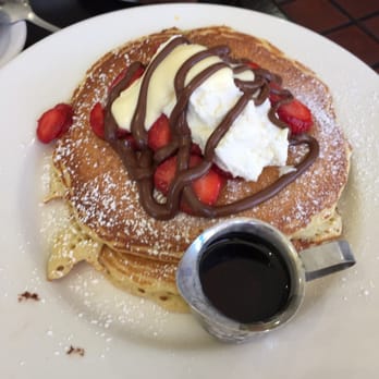 Bea Bea's - Summer Dream pancakes.  Strawberries, Nutella and mascarpone - Coffee & Tea Near Me - Burbank, California
