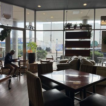 Brown Cup Cafe - Inside the cafe, facing the street - Coffee & Tea Near Me - Oceanside, California