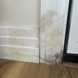 Mold on doorframe. Mold on doorframe.