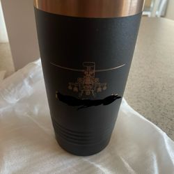 4 Framing Out Loud - 20oz rose gold tumbler with black powder coating. Bought and engraved in house.