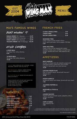 Menu photo 3 Cafe Wing Max Hiram, GA Menu photo 3 Cafe Wing Max Hiram, GA