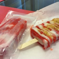 The Ice Bar - Strawberries and cream wrapped and one with toppings