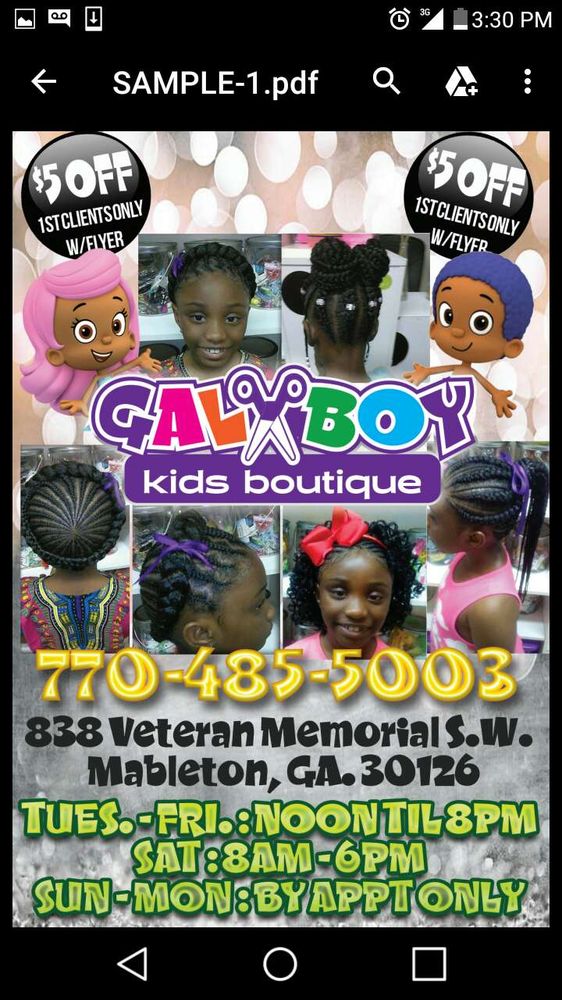 GALBOY’S KIDS NATURAL HAIR & BRAIDING BOUTIQUE Updated September 2024