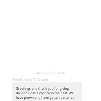 Balloon Boss - Owner offering "free of cost arrangement" in exchange for me to remove my honest review based on the experience with their company. - Party & Event Planning Near Me Balloon Boss - Owner offering "free of cost arrangement" in exchange for me to remove my honest review based on the experience with their company. - Party & Event Planning Near Me
