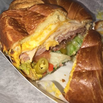 Aint She Sweet Cafe - Da Steve Turkey bacon Turkey ham Turkey breast With lettuce melted cheese mustard and Girdinara on a toasted croissant - Cafes Near Me - Chicago, Illinois Aint She Sweet Cafe - Da Steve Turkey bacon Turkey ham Turkey breast With lettuce melted cheese mustard and Girdinara on a toasted croissant - Cafes Near Me - Chicago, Illinois