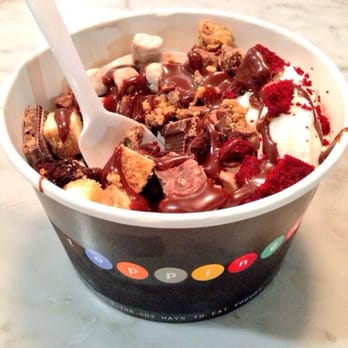Toppings Yogurt - SO. MANY. TOPPINGS. And I clearly got all of them! The Chocolate Fudge is a MUST. - Ice Cream & Frozen Yogurt Near Me - Palisades, California Toppings Yogurt - SO. MANY. TOPPINGS. And I clearly got all of them! The Chocolate Fudge is a MUST. - Ice Cream & Frozen Yogurt Near Me - Palisades, California