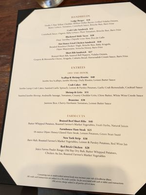 Menu photo 3 Blackwall Barn & Lodge Gambrills, MD
