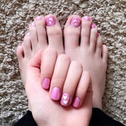 Valentine themed gel nails #44 in mermaid palette Valentine themed gel nails #44 in mermaid palette