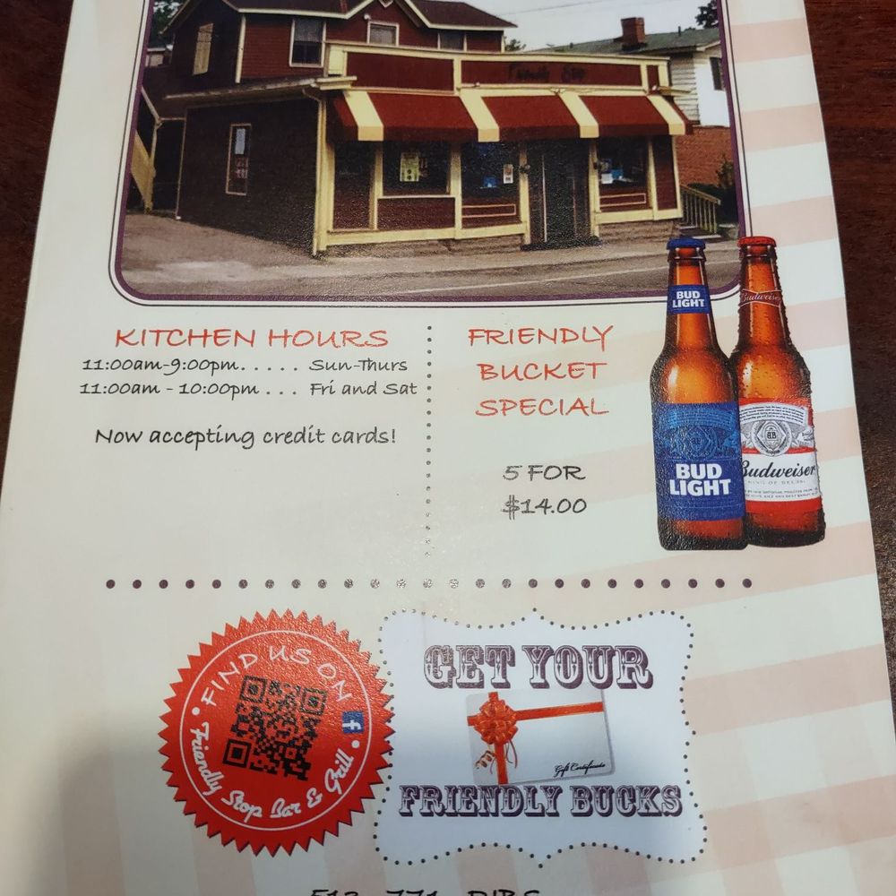 Front of menu