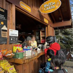 Waffle Cabin The Summit at Snoqualmie - Beautiful sister bffs rya and lylin helping a customer today (12/31) at the waffle cabin!