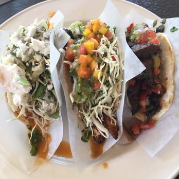 Yard House - Chicken tinga taco, swordfish taco, Asada taco. They were ok... the chicken was my favorite though. - New American Near Me - Austin, Texas