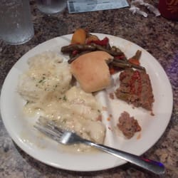 Smith Family Dinner Theater - I always dig in and forget to take the picture... Meatloaf and chicky noodles
