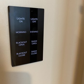 Austin Proper Hotel - Lighting and shade control pad one by the front door and one on each side of the bed. Supreme convenience and laziness which I love! - Hotels Near Me - Austin, Texas