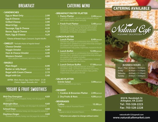 Menu photo 2 Natural Cafe Arlington, VA