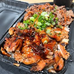 ANB Teriyaki Grill - You mean well, Mel, but you're all talk and no show Large Chicken & Beef Plate from #ANBGrillLaPuente