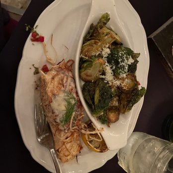 Moonshine Grill - Horseradish crusted salmon.  Amazing - Southern Near Me - Austin, Texas