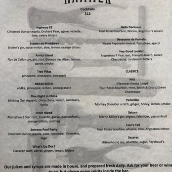 Hammer Workshop & Bar - Drink menu - Cocktail Bars Near Me - Anaheim, California Hammer Workshop & Bar - Drink menu - Cocktail Bars Near Me - Anaheim, California