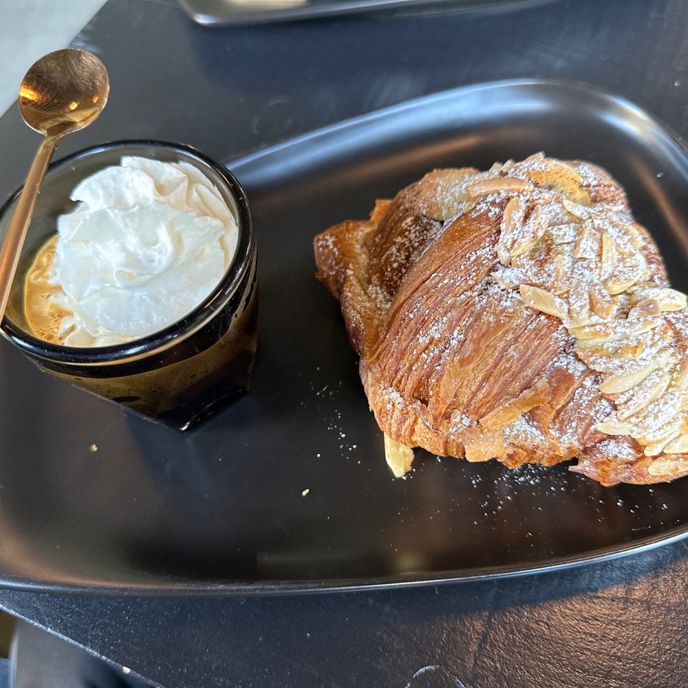 The Boy & The Bear - Almond croissant and espresso con panna - Coffee & Tea Near Me - Pasadena, California The Boy & The Bear - Almond croissant and espresso con panna - Coffee & Tea Near Me - Pasadena, California