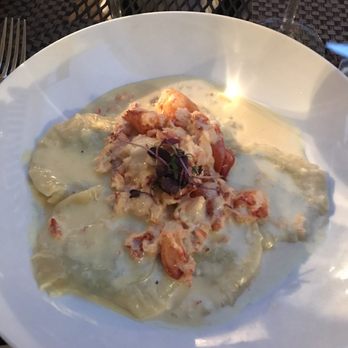 Bistro 44 - Lobster Over Homemade Spinach Ravioli - New American Near Me - Northport, New York