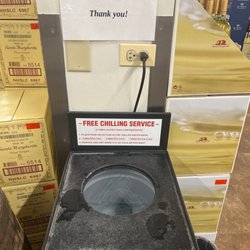 Binny's Beverage Depot - Free chilling service. Items must be paid before placing in chiller.