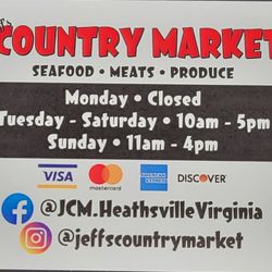 Jeffs Country Market - Operating hours