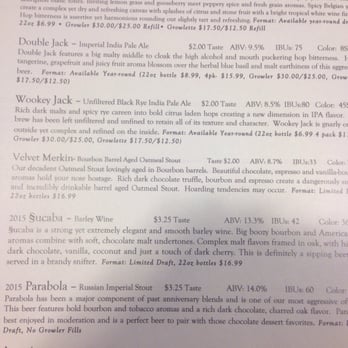 Firestone Walker - Paso Robles - Part of their tasting menu with descriptions - Breweries Near Me - Paso Robles, California Firestone Walker - Paso Robles - Part of their tasting menu with descriptions - Breweries Near Me - Paso Robles, California