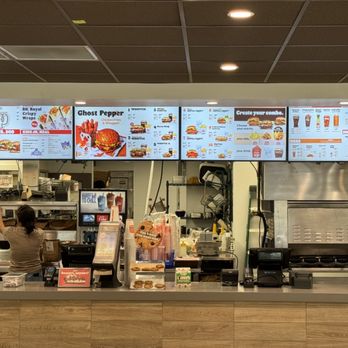Burger King - menus on the wall of the restaurant - Fast Food Near Me - Willits, California